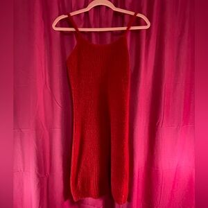 Girls fuzzy red dress 14/16 extra large youth